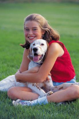 Girl with dog